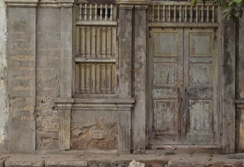 Door and window of an old house