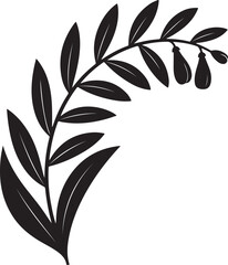 Monochrome Vector Illustration of Plant Leaves