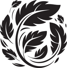 Black Feather Swirl Decoration Illustration