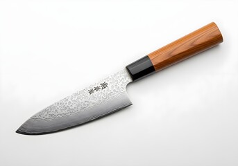 Japanese Santoku Knife with Wooden Handle