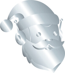 Silver Santa Claus Robot Head 
