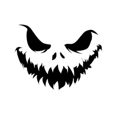 Spooky Halloween Face Silhouette Scary Drawing