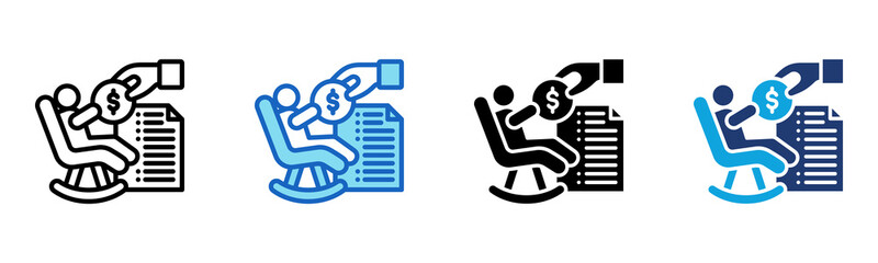 Retirement Plan icon Multi Style Vector Illustration