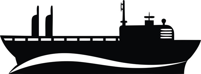 Oil Tanker Logo silhouette vector illustration