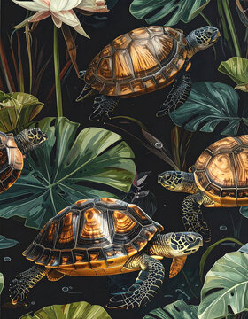 turtle on the water