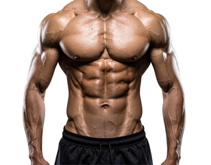 Fototapeta premium Fitness Model Torso Highlighting Abs and Pectoral Muscles