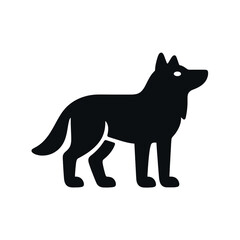 Obraz premium Silhouette of a standing wolf in profile view
