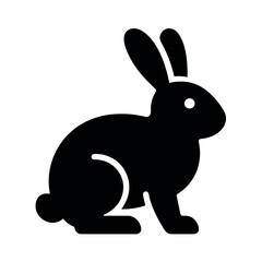 Obraz premium Silhouette of a rabbit with upright ears in profile view