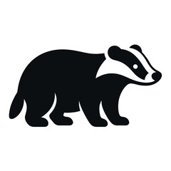 Obraz premium Silhouette of a european badger in profile view