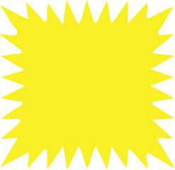 Vibrant Yellow Exploding Starburst Graphic Element for Promotional Materials, Attention-Grabbing Designs, and Announcement Backgrounds and Web Banners