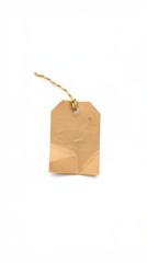 Kraft Paper Label with Twine Isolated on White