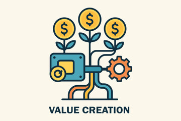 Abstract concept of value creation through financial growth and investment