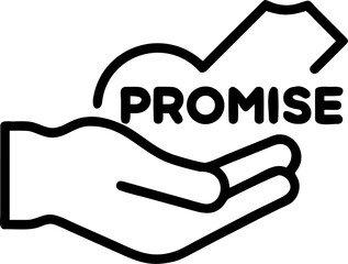 business promise vector icon on white or transparent background. trust or reliable or faith icons items. Stroke icon collections. Editable Stroke icon collection for mobile and web.