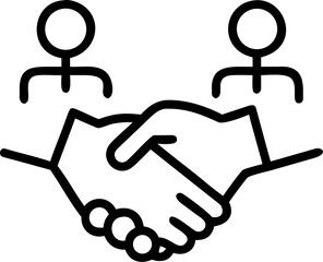 business relation vector icon on white or transparent background. trust or reliable or faith icons items. Stroke icon collections. Editable Stroke icon collection for mobile and web.