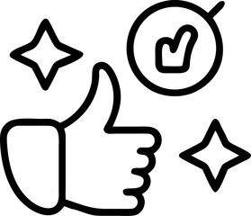 reliable vector icon on white or transparent background. trust or reliable or faith icons items. Stroke icon collections. Editable Stroke icon collection for mobile and web.