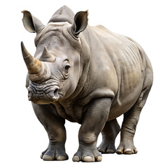 Obraz premium White rhinoceros, standing full body, cutout, PNG isolated on white or transparent background