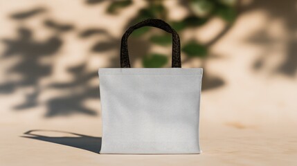 Blank light gray canvas tote bag
