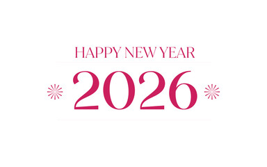 Happy New Year 2026 greeting cards with and without fireworks.Modern flat style design with lettering New Year 2026.Holiaday greeting cards.