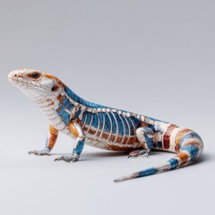 Blue-Tongue Skink on White Background – Exotic Reptile Pet Studio Photo