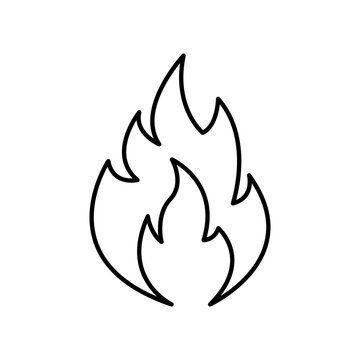 Fire Flame Icon Vector Illustration Design Template. Editable stroke.