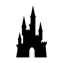 Obraz premium Vector art of black and white illustration of a castle