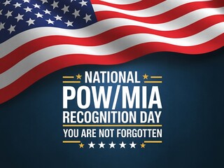 Honoring prisoners of war and missing in action with the american flag and a message of remembrance