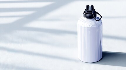 White water bottle on light surface