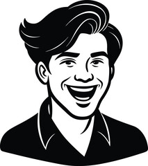 A customer smiling while showing their new hairstye