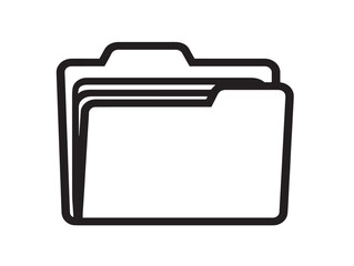 Sleek Add Folder Icon with Modern Vector Line Art Style