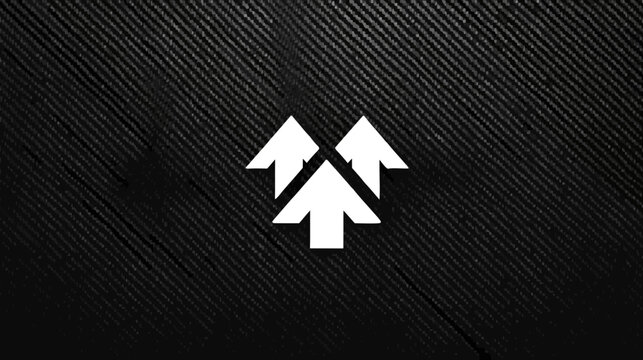 Dynamic triple white arrows pointing upwards on a dark textured background, symbolizing growth, progress, and future success
