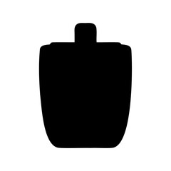 Obraz premium Silhouette of a modern perfume bottle with cap, simple shape design