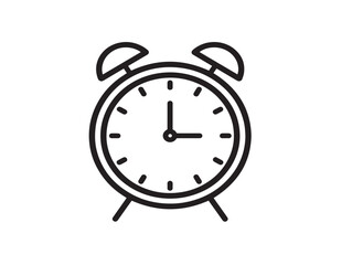 Minimalist Alarm Clock Symbol in Modern Outline Vector Artwork