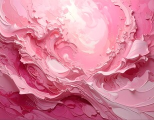 Abstract, swirling, pink landscape