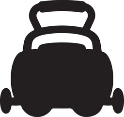 Baby walker icon,Baby carry cot, in silhouette 