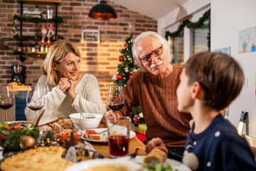 Family dinner celebration