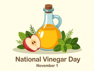 Celebrating national vinegar day with an apple and herbs a refreshing culinary ingredient