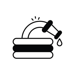 Garden Hose Black Solid Glyph Vector Icon