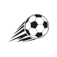 Dynamic soccer ball in motion isolated on white background