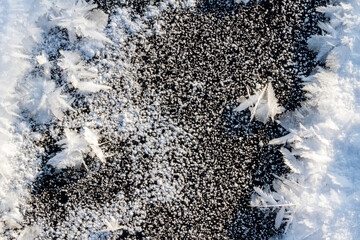 frost patterns on river ice