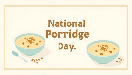 National porridge day with two bowls and spoons