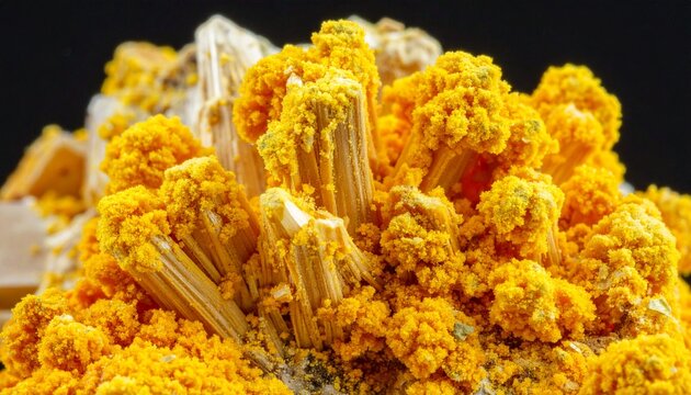 Carnotite is bright yellow to yellow-orange and usually occurs as powdery - Powered by Adobe