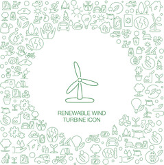 Renewable Wind Turbine Icon