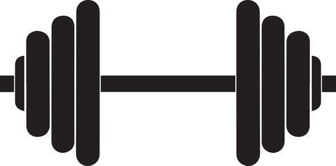Gym dumbbell silhouette vector icon