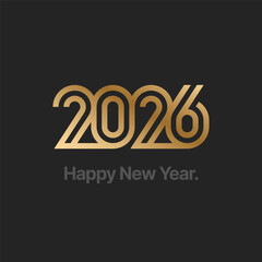 2026 typography logo design concept. 2026 number design for New Year. Sign for postcard, poster or banner. 
