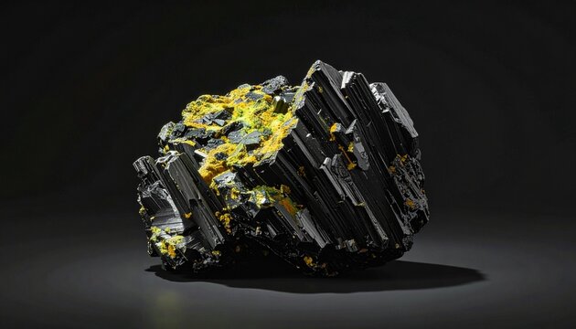 Pitchblende (variant of Uraninite). Dense, black, metallic-looking rock