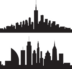 Naklejka premium Striking city skyline silhouettes for modern design