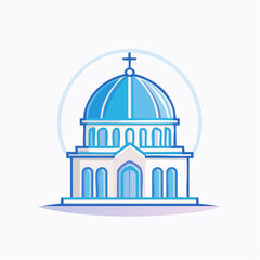 Illustrative depiction of a serene religious structure featuring an iconic dome and cross
