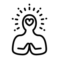Meditation Mindfulness simple line icon