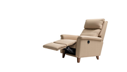 Fototapeta premium Cozy Recliner Chair Modern Living Room Furniture Showcase Minimalist Design Front View Comfort Concept