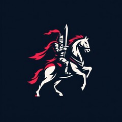 Fototapeta premium Knight on Horseback with Sword - A Symbol of Courage and Valor.